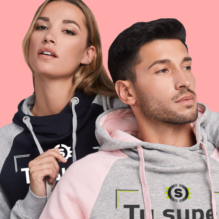 Sudadera bicolor con capucha unisex - imagen 2
