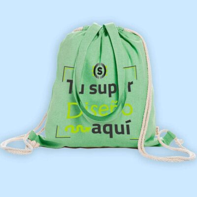 Mochila saco verde personalizable