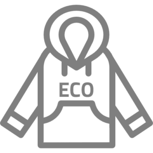 Icono gris de una sudadera con capucha eco