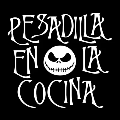 Pesadilla en la cocina. Fondo oscuro.