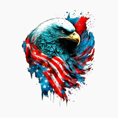 American Eagle and Flag