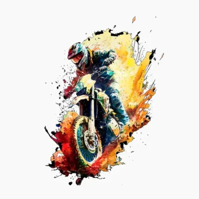 Colorful Motocross Rider 04