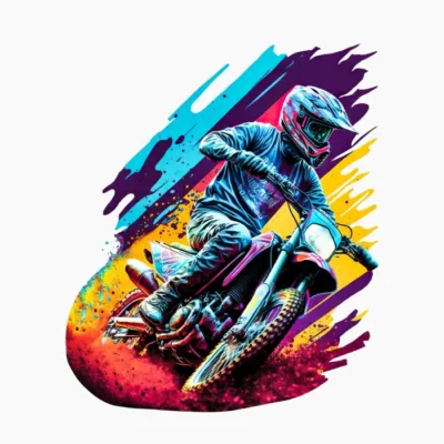 Colorful Motocross Rider 03