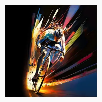 Colorful Triathlon Bike Rider