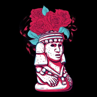 Statue with Flowers