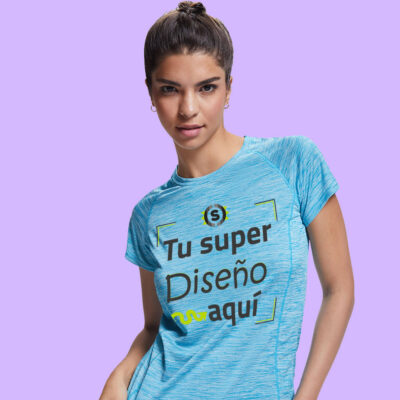 Camiseta Deportiva Jaspeada Mujer