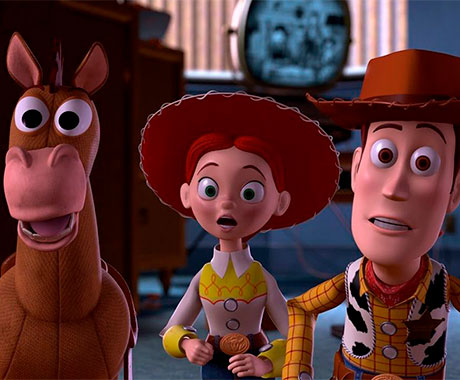 Perdigon, Jessie y Woody en Toy Story 2