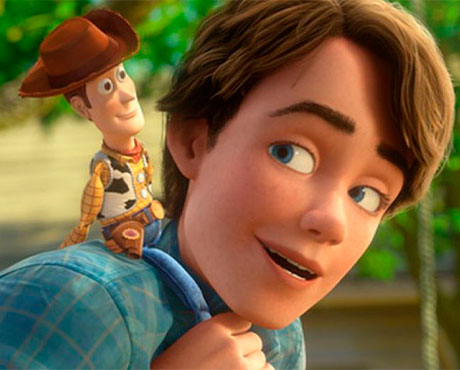Andy jugando con Woody por última vez