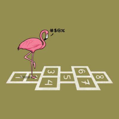 Hopping flamingo