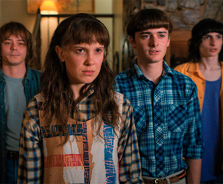 Jonathan, Once, Will y Mike de Stranger Things