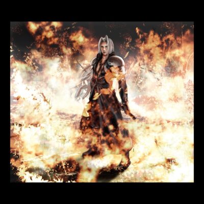 Sephiroth in flames