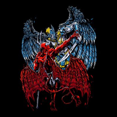 Angel vs Demonio Rojo y Azul