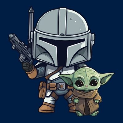 Chibi Mando and Grogu