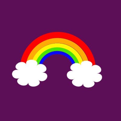 Clouds and rainbow