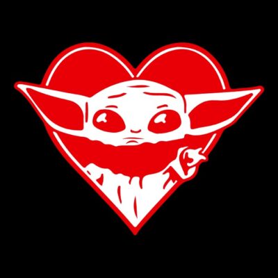 Heart Grogu Red