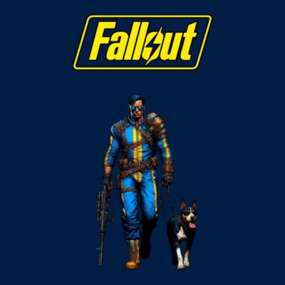 Morador de refugio con su perro FALLOUT