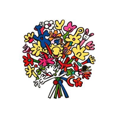 Jardín de Alegría: Ramo Pop Art Vibrante