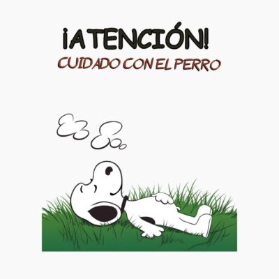 snoopy durmiendo, atención, cuidado con el perro