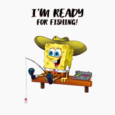 Bob esponja, spongebob, pescando con caña