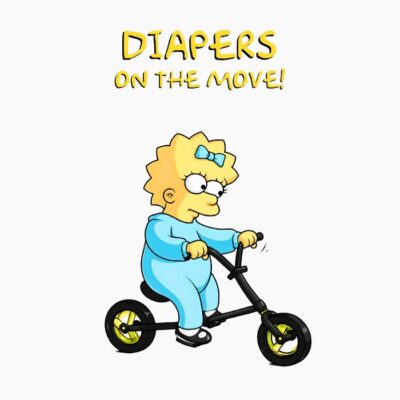 Los simpsons, Maggie Simpson, montando en bici, frase en inglés