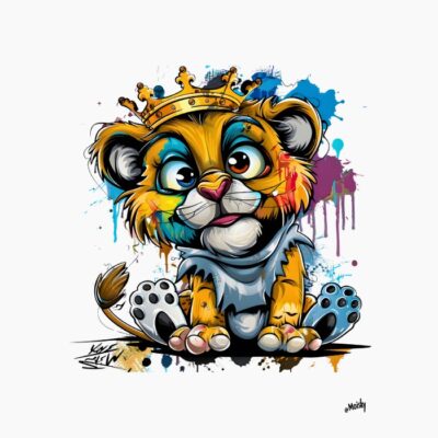 León con corona y cara de bueno