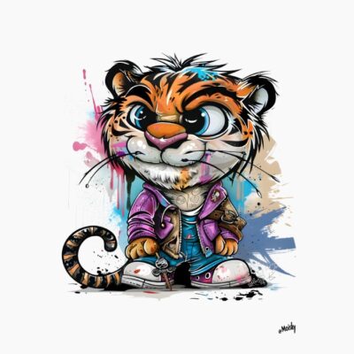 tigre enfadado.