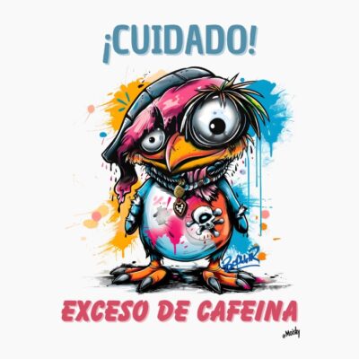pinguino con exceso de cafeina
