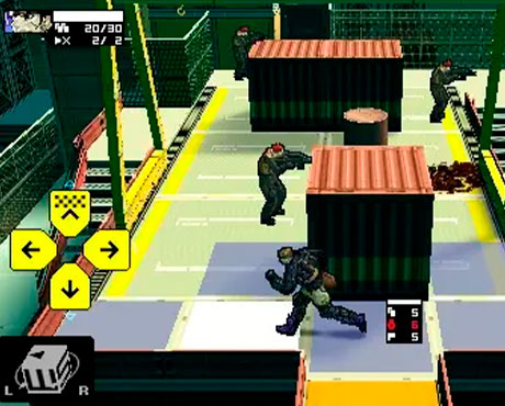 Imagen de Snake moviéndose por casillas en el juego Metal Gear Acid 2.