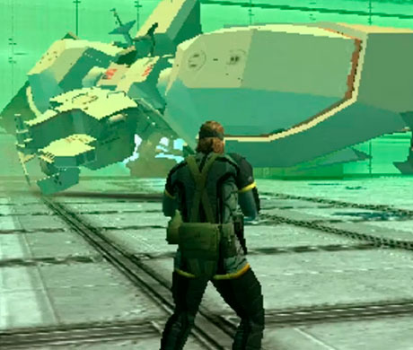 Imagen de Snake enfrentándose al ICBMG en el juego Metal Gear Solid: Portable Ops.