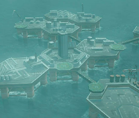 Imagen de la Base Madre en el juego Metal Gear Peacewalker.