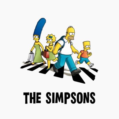 Los Simpsons en estilo los Beatles en Abbey Road