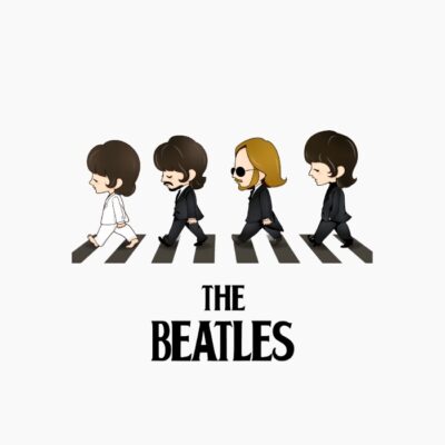 The Beatles, estilo cartoonish, en Abbey Road.