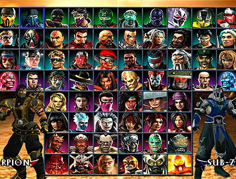 Imagen de la pantalla de selección de personaje en el juego Mortal Kombat: Armageddon.