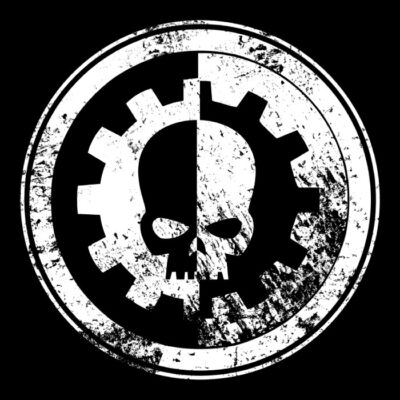Adeptus Mechanicus Worn Out Logo White