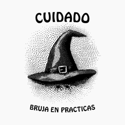 Bruja en prácticas Halloween estilo vintage retro