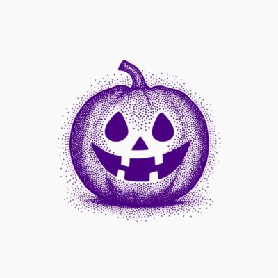 Calabaza morado Halloween estilo vintage retro