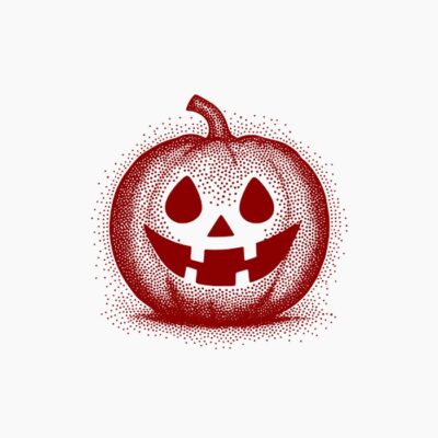 Calabaza rojo Halloween estilo vintage retro