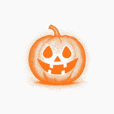 Calabaza naranja Halloween estilo vintage retro