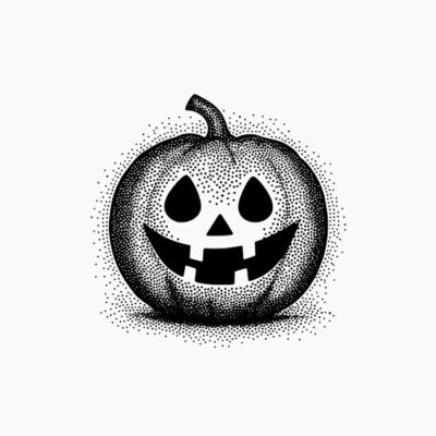 Calabaza negro Halloween estilo vintage retro