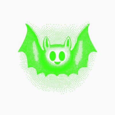 Vampiro verde neon Halloween estilo vintage retro