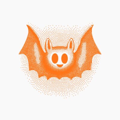 Vampiro naranja Halloween estilo vintage retro