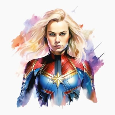Capitana marvel acuarela 01