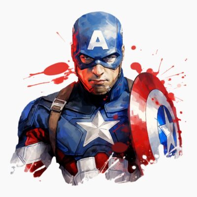 Capitan america acuarela 01
