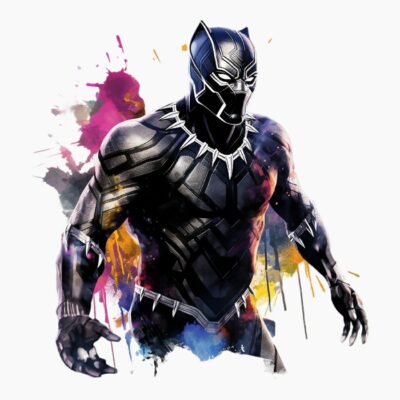 Black panther acuarela 01