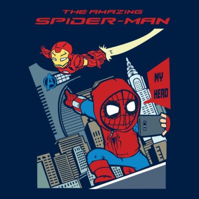 Spiderman and ironman fly