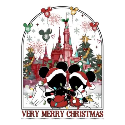 christmas love minnie and mickey black