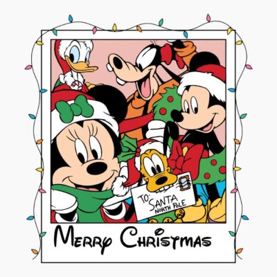 Mickey christmas postal negro