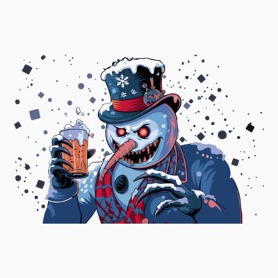 Snowman Enjoys a Cold Drink