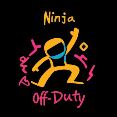Ninja fuera de servicio, pop art, colores neon, estilo haring