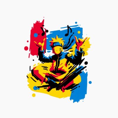 Naruto Uzumaki, pop art colorido, vibra de neon
